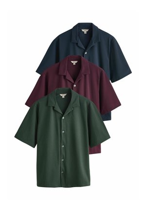SHORT SLEEVE REVERE COLLAR  - Košeľa - burgundy red navy blue green