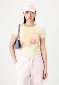 Hollister Co. Floral Graphic Baby Tee - Marškinėliai su spaudiniu - double cream