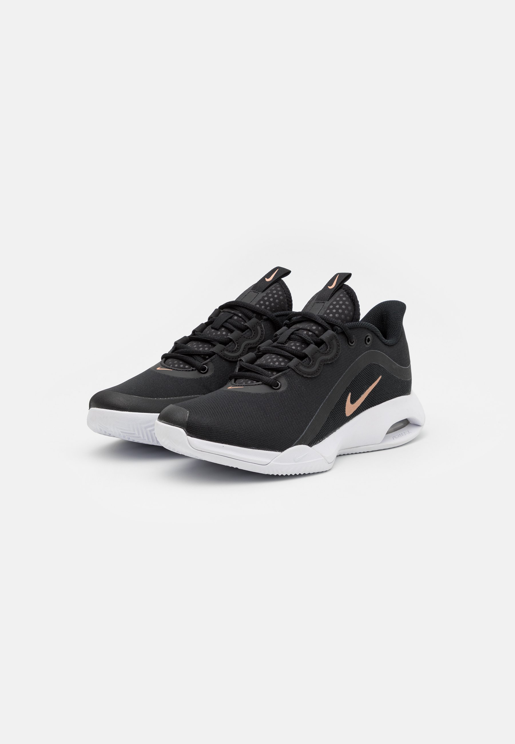 Nike Performance AIR MAX VOLLEY CLAY - Clay court tennis shoes -  black/metallic red bronze/white/black - Zalando.co.uk