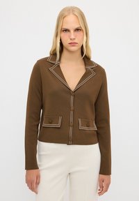 adL STRIPED COLLAR - Neuletakki - khaki
