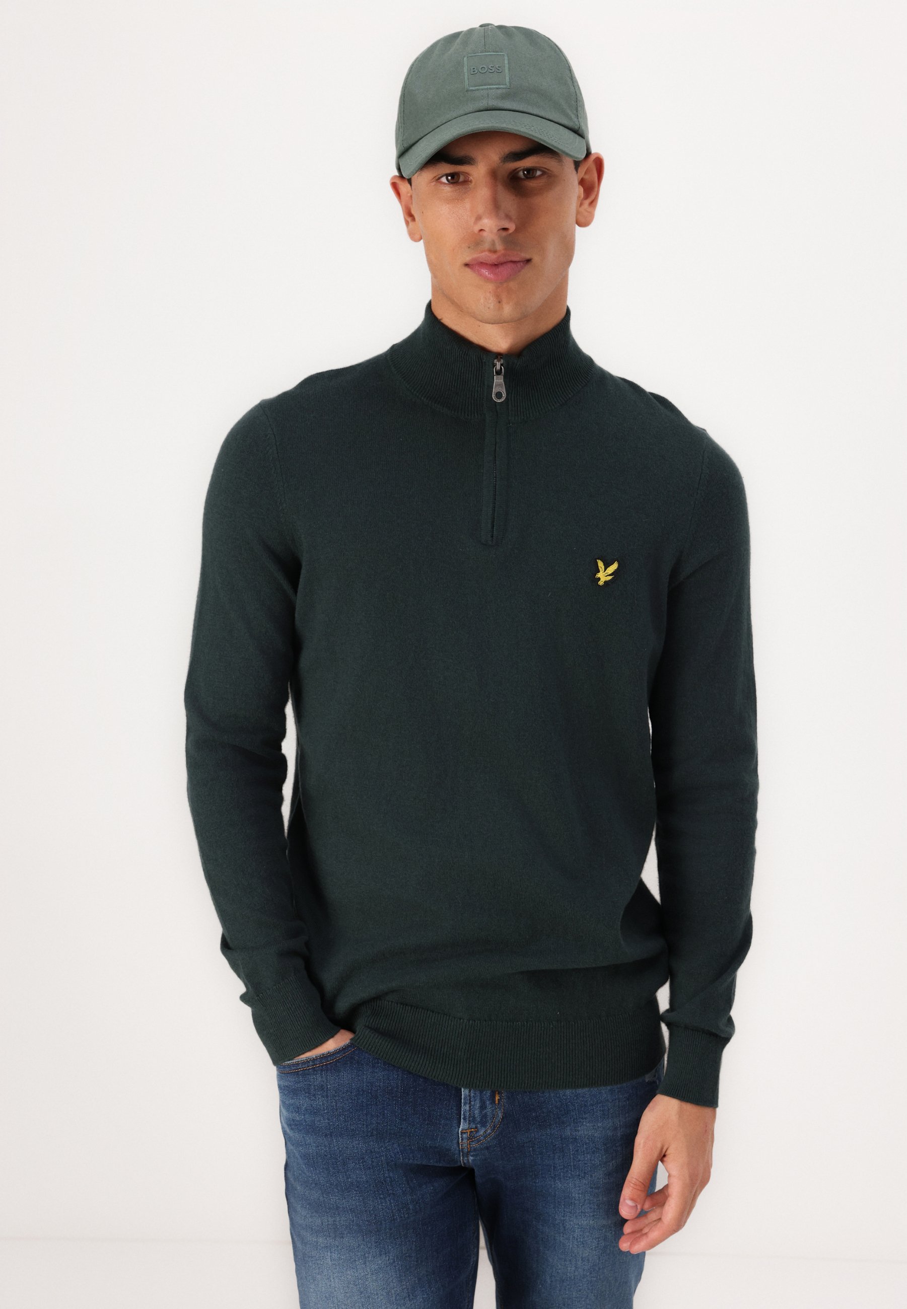 Lyle & Scott QUARTER ZIP - Jumper - argyle teal/teal - Zalando.co.uk