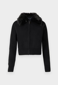 CASHSOFT ZIP UP - Casaco de malha - black