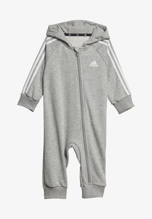 adidas Performance ESSENTIALS 3-STRIPES BODYSUIT KIDS - Overal - medium grey heather/white