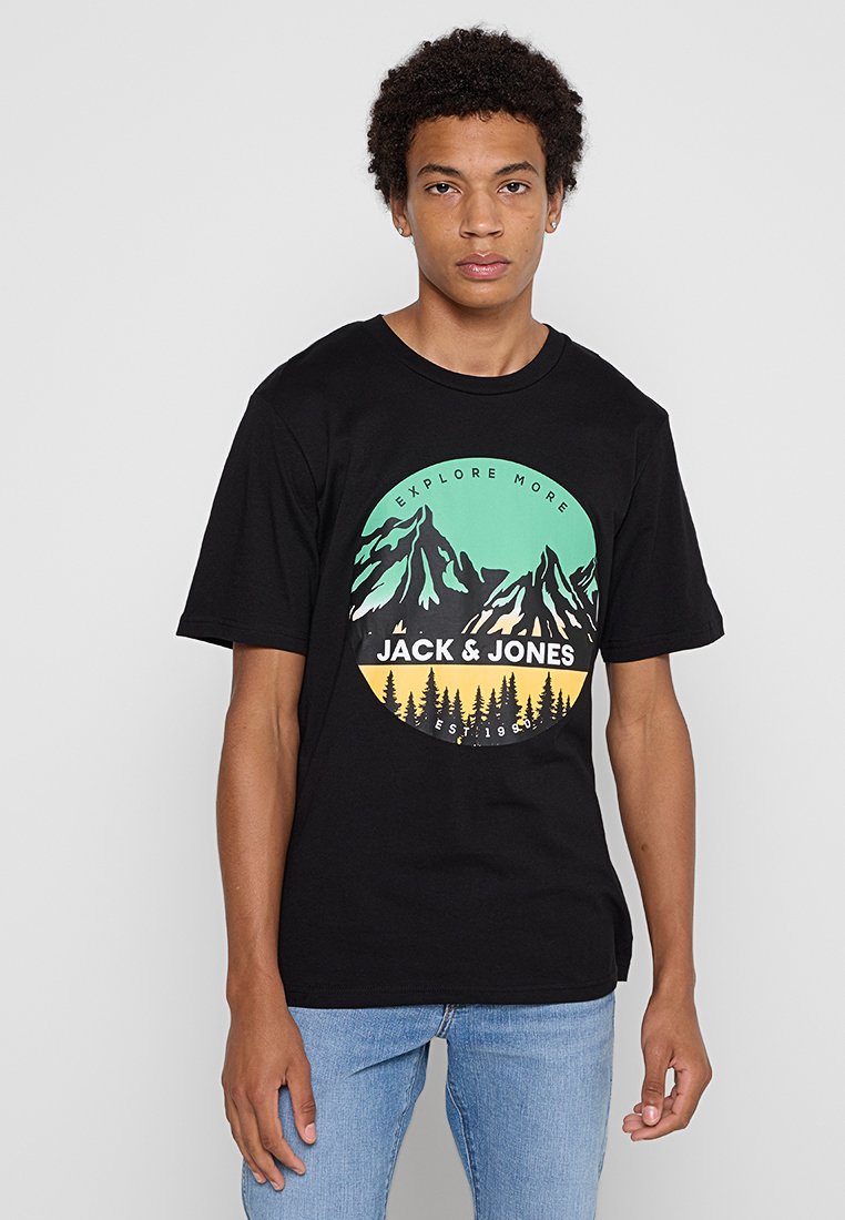 jack & jones T-shirt print zwart