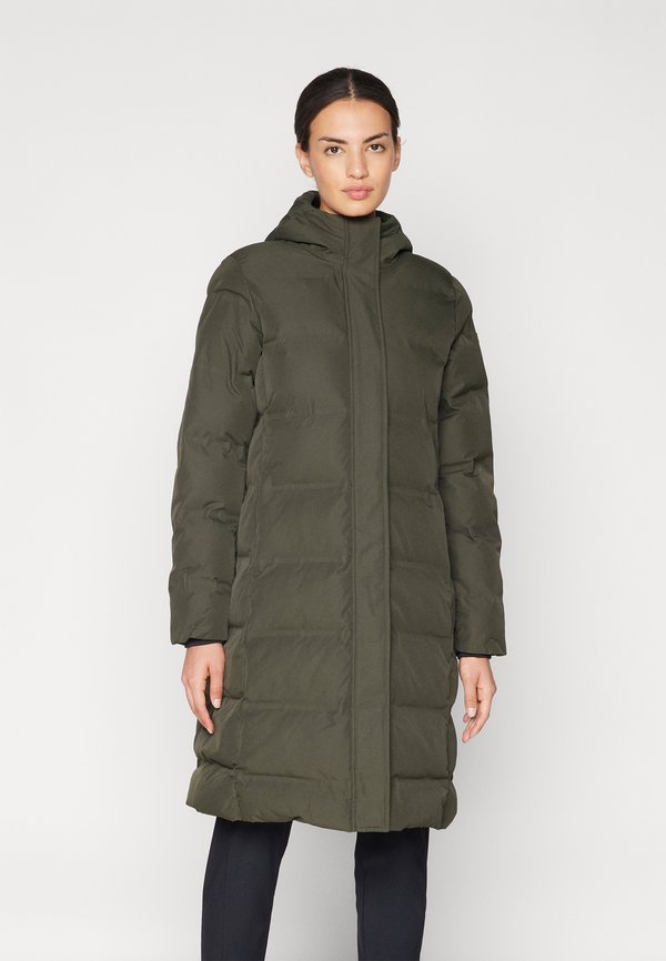 WOMAN COAT FIX HOOD - Winter coat - forest
