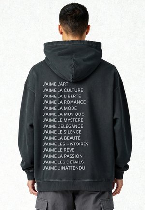 JAIME MIRA OVERSIZED VINTAGE PRINT - Sweat à capuche - black denim