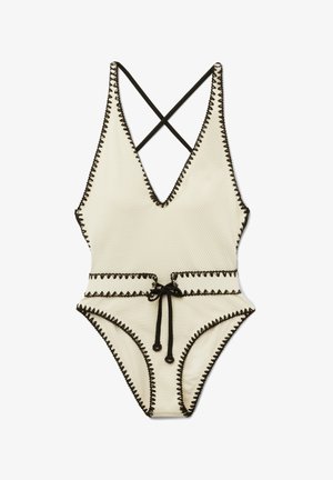 Calzedonia BICOLOR EMBOIDERY - Costume da bagno - white