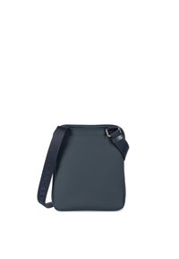 Borsa a tracolla blu navy realizzata in materiale testurizzato, con chiusura a zip e una lunga tracolla regolabile con accento del logo.