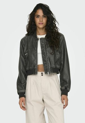 ONLY Dames Onljane Faux Leather Washed Bomber OTW jas, chocolate brown, M