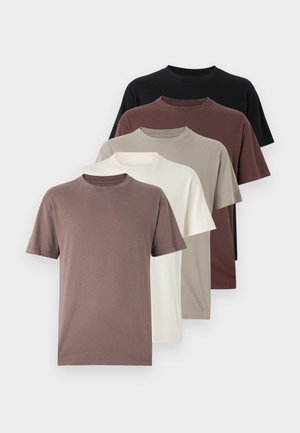 5-Pack Relaxed Essential Tees - T-shirt basique - casual black/frenchroast/iron/rockridge/jet stream