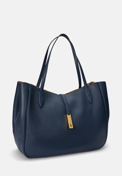 Polo Ralph Lauren POLO ID LEATHER LARGE TOTE - Geantă de pânză - marine navy