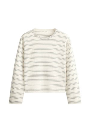 OYSHO, RUSTIC STRIPED LONG-SLEEVED T-SHIRT - T-shirt à manches longues - pale ecru
