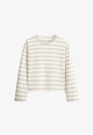 OYSHO, RUSTIC STRIPED LONG-SLEEVED T-SHIRT - T-shirt à manches longues - pale ecru