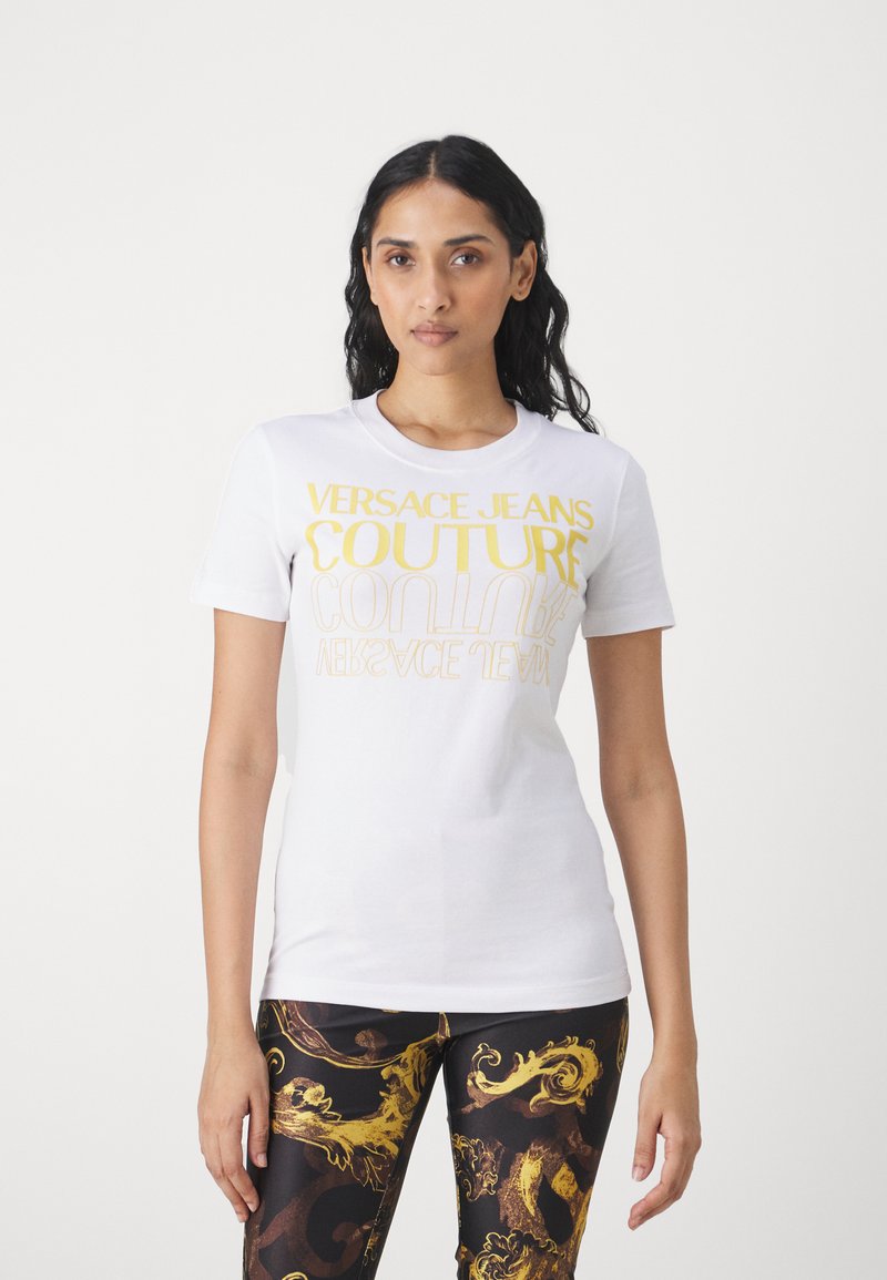 Versace Jeans Couture - UPSIDE DOWN - Camiseta estampada - white/gold, Ampliar