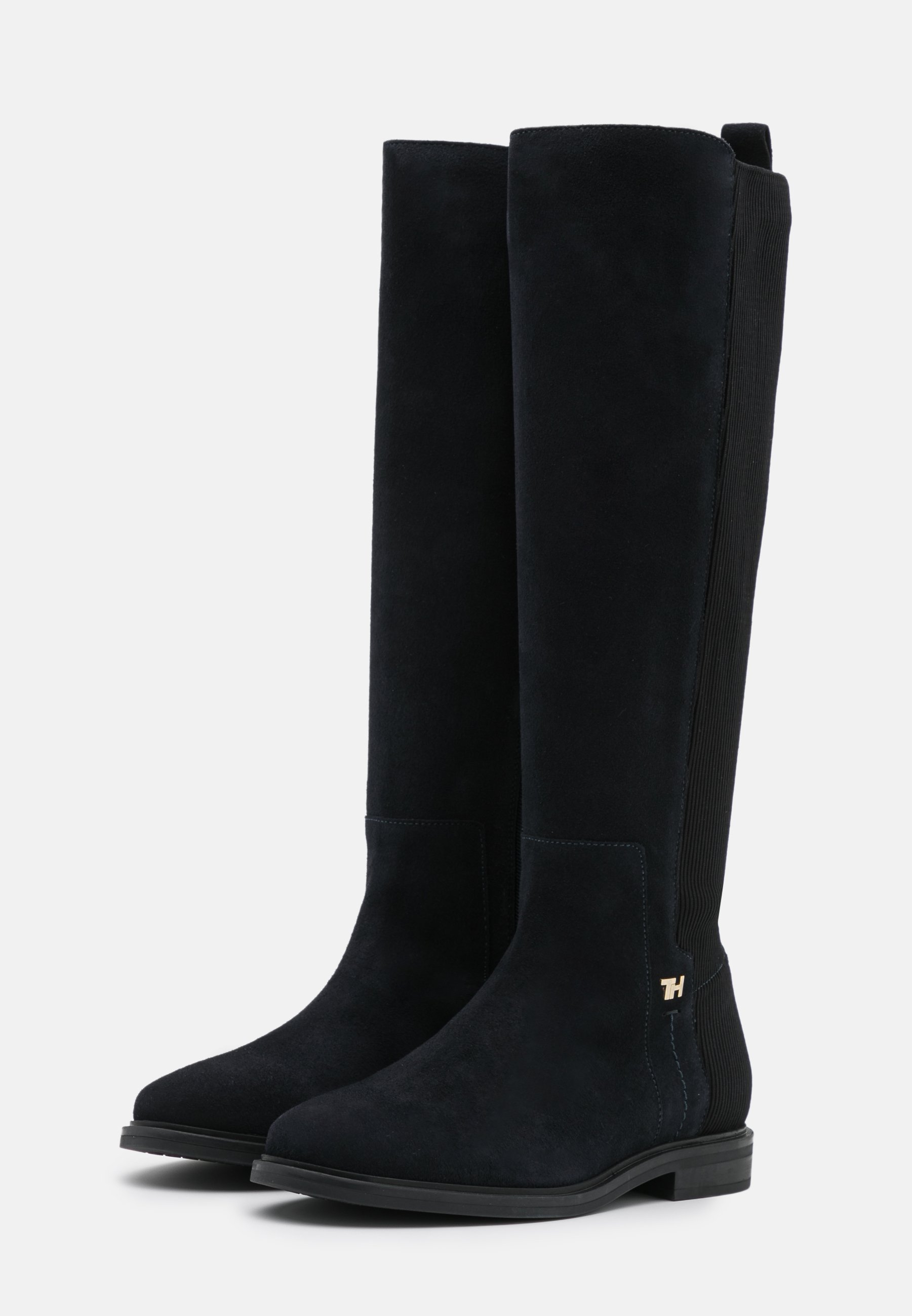 essential suede flat long boots
