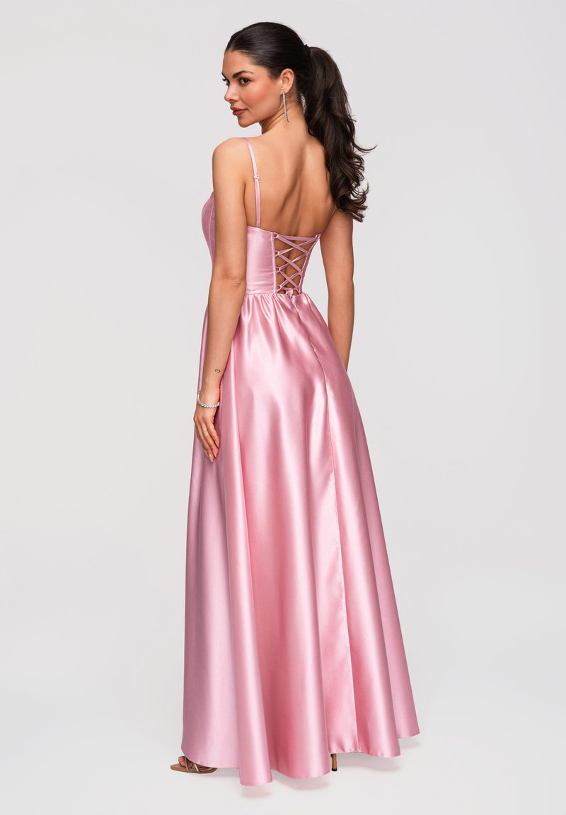 sachin and babi light blue dress Pink satin long prom dress evening dress sold by Dreamy Dress on Storenvy main image 0