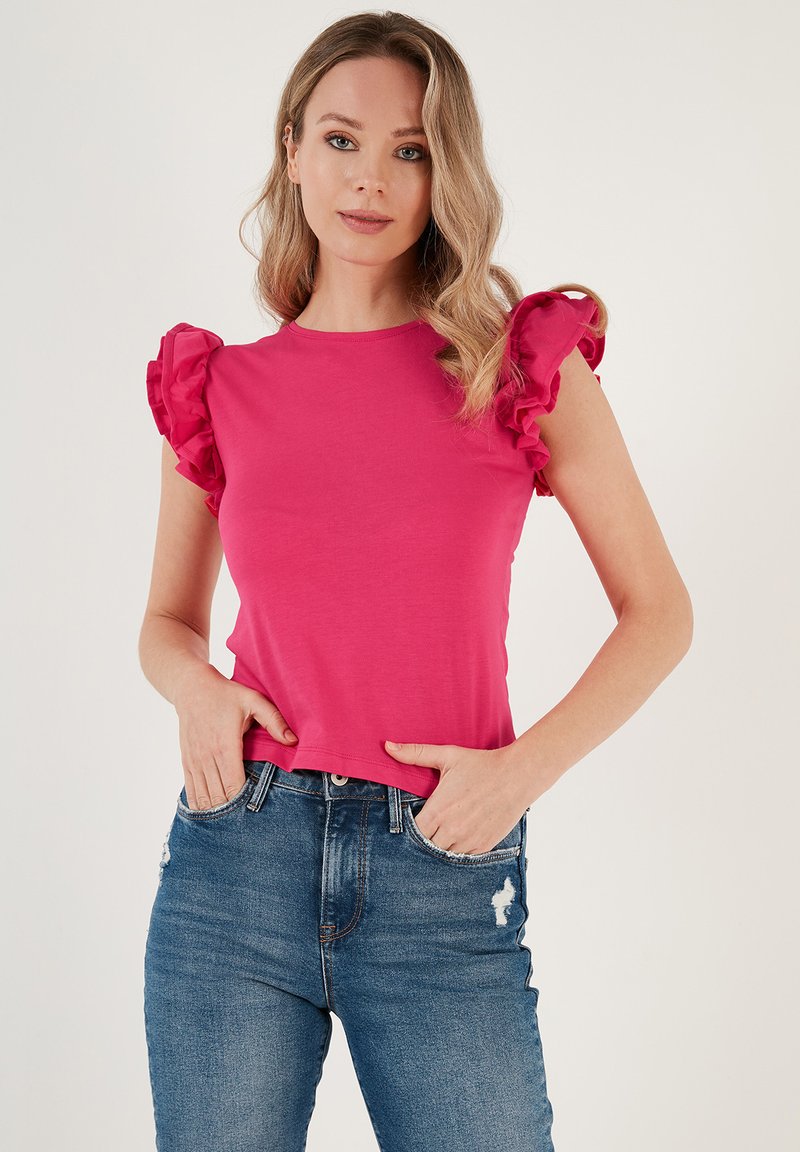 LELA Triko s potiskem - fuchsia