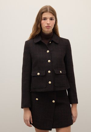 WITH GOLD BUTTONS - Blazer - black brown
