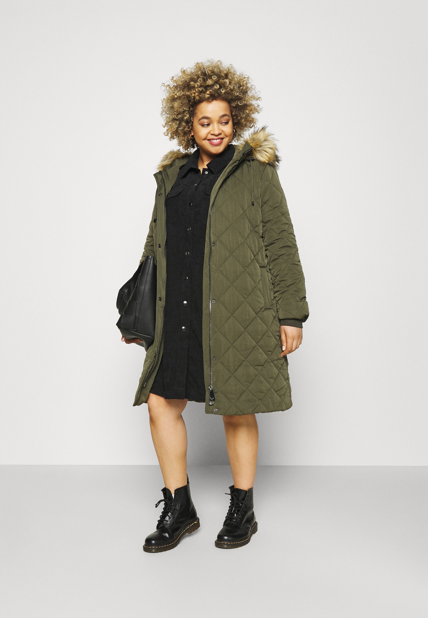 midi length padded coat
