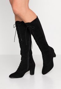 Tamaris Stivali con i lacci - black