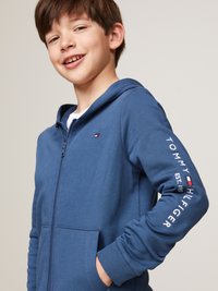 Tommy Hilfiger ESSENTIAL ZIPTHROUGH HOODIE UNISEX - Športna jopa s kapuco na zadrgo - aegean sea