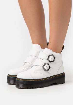 DEVON FLWR - Platform ankle boots - white milled