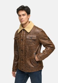 INDICODE JEANS ÜBERGANGS VADOS - Keinonahkatakki - seal brown