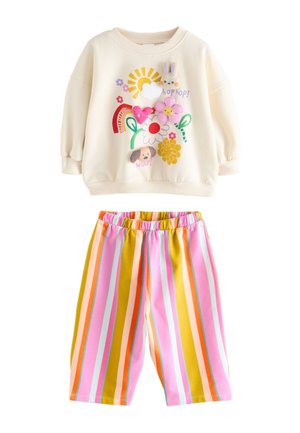 Next, REGULAR FIT - BARREL JOGGERS SET  - Sweatshirt - cream stripe padded characters