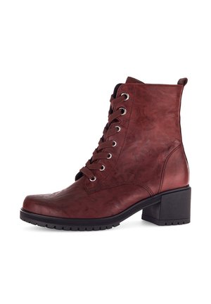Lace-up ankle boots - dark red