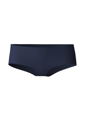 Navyblauwe katoenen hipsteronderbroek in een mixstof met een gladde textuur en een elastische tailleband, met een minimalistisch ontwerp en geen zichtbare patronen.