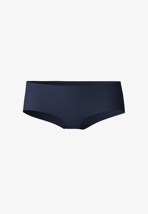 Navyblauwe katoenen hipsteronderbroek in een mixstof met een gladde textuur en een elastische tailleband, met een minimalistisch ontwerp en geen zichtbare patronen.