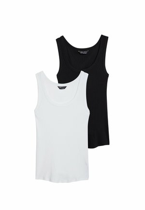 2 PACK COTTON RICH RIBBED VEST - Top - black white