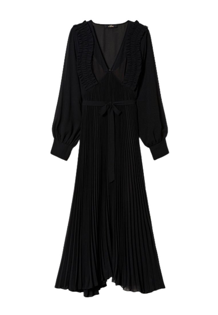 Twinset ACTITUDE Maxi-jurk antraciet gemêleerd Twinset ACTITUDE Maxi-jurk antraciet gemêleerd