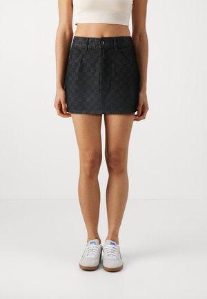 AETHER MONOGRAM SKIRT - Denimová sukňa - black