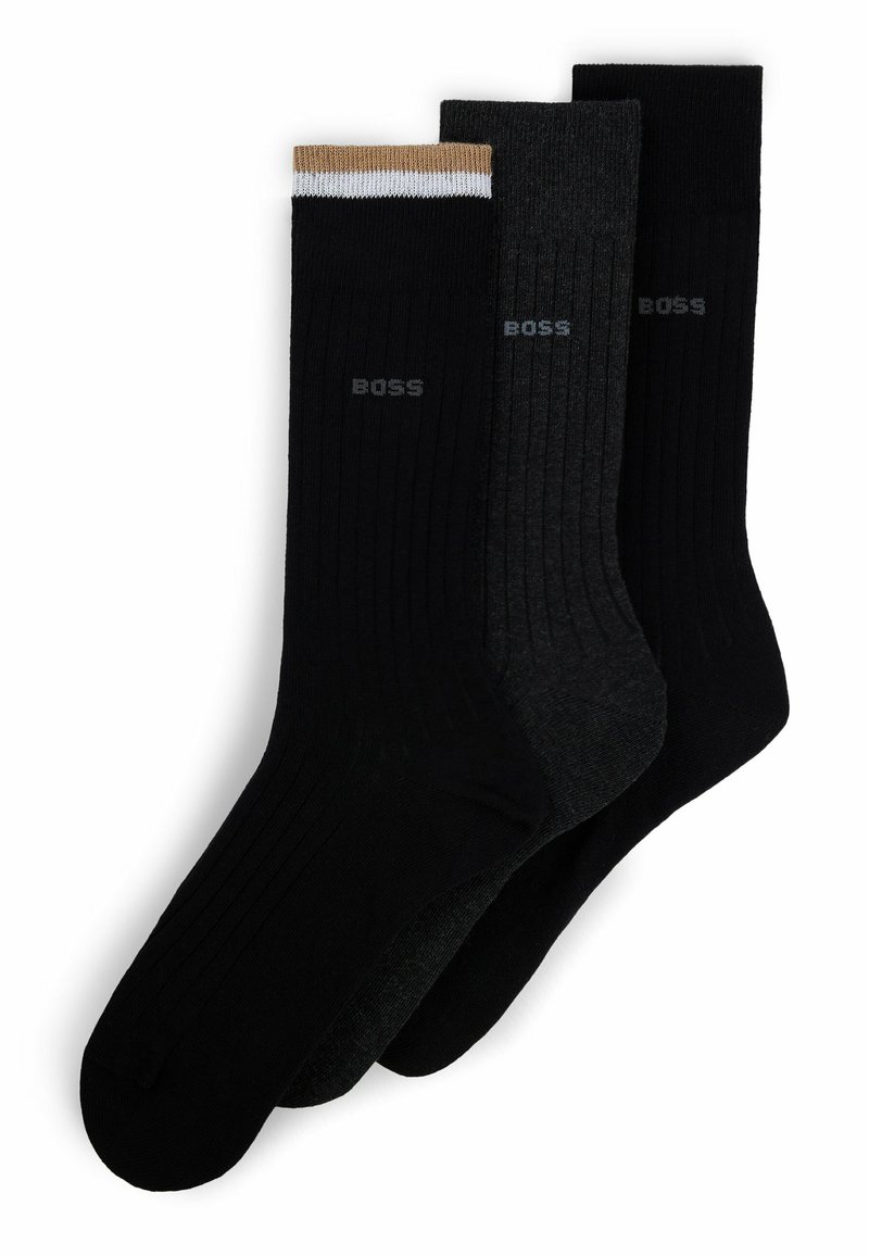 BOSS Calzini Uomo 3 Paia - Costine Con Logo - Vestibilità Regolare - MISC960