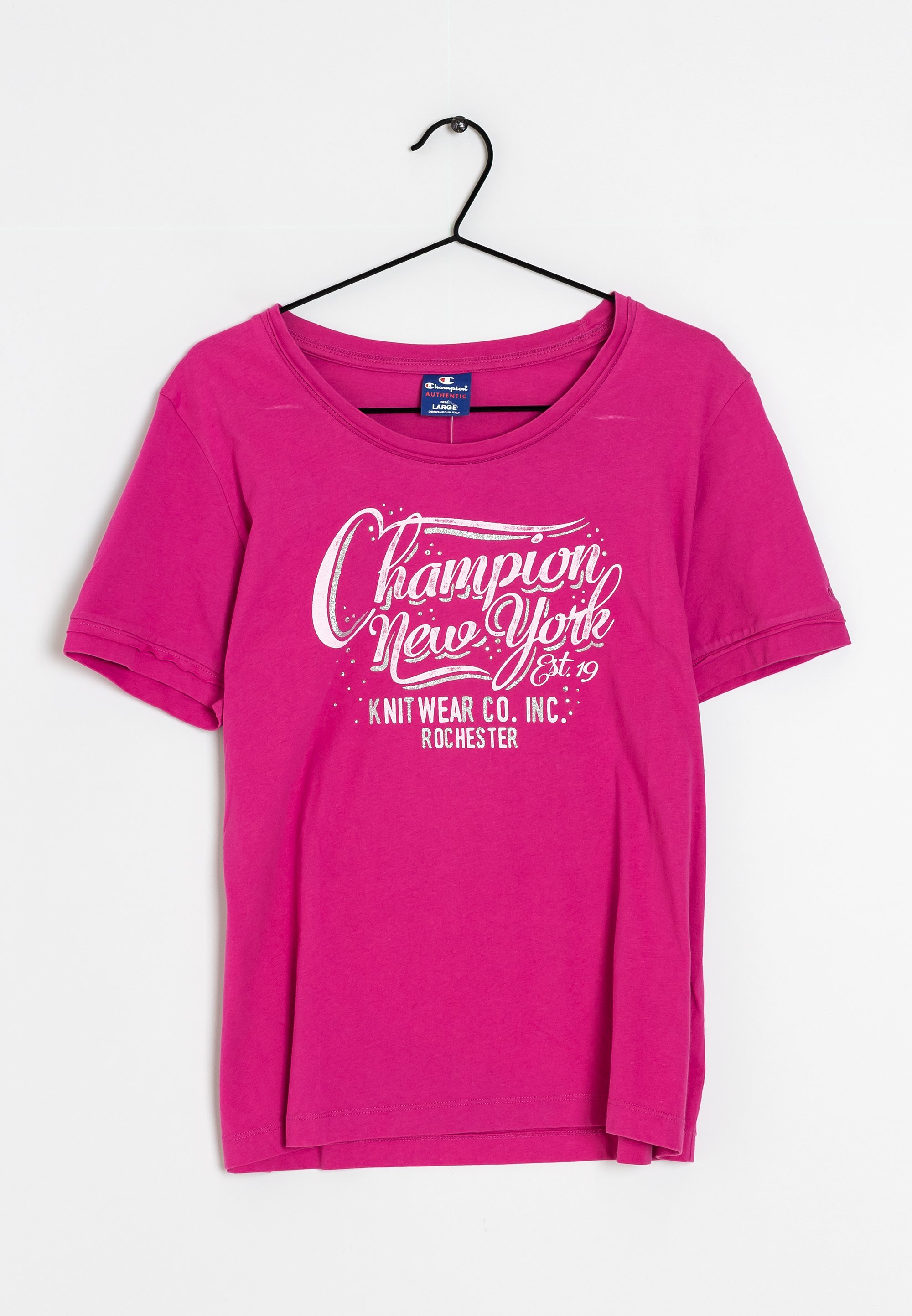 Champion Print T-shirt pink (Pre-owned) Zalando