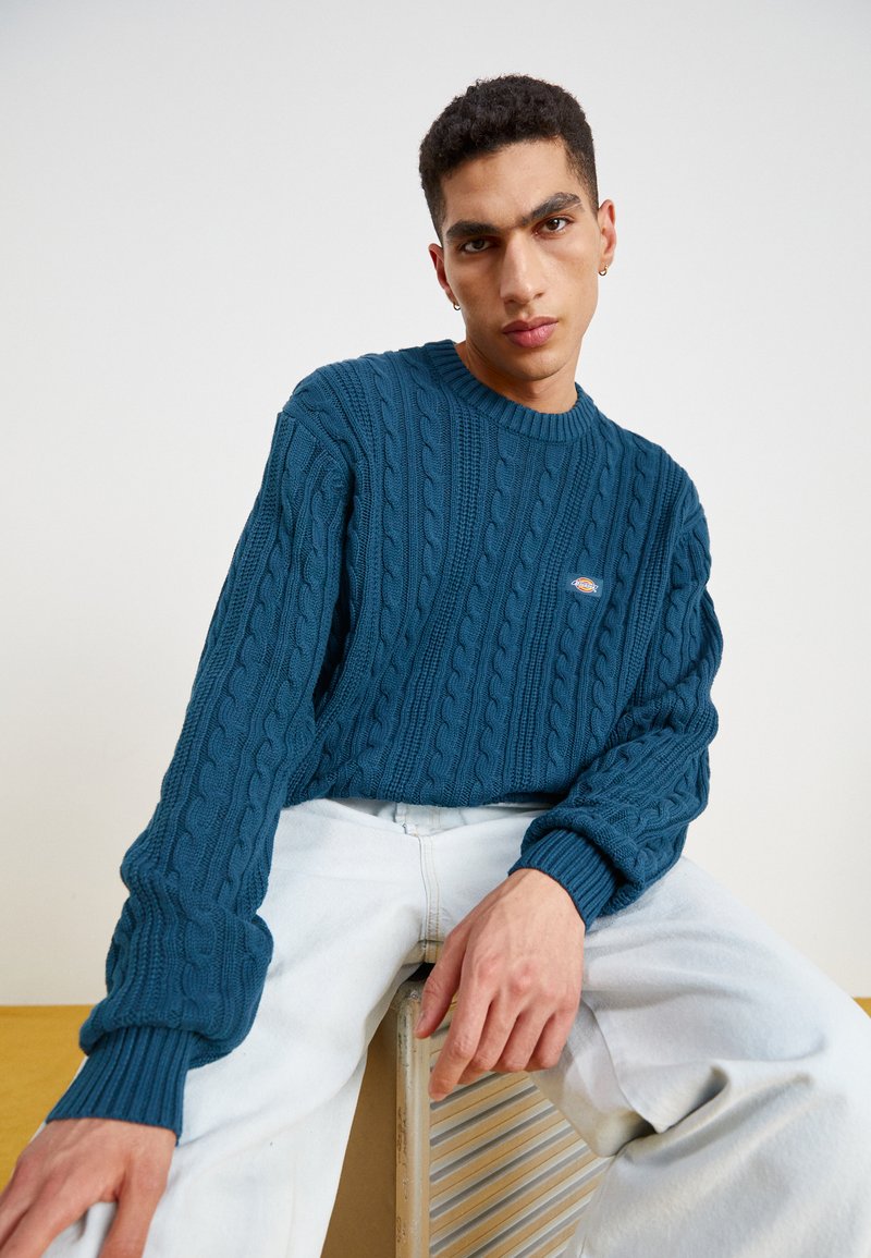 Dickies MULLINVILLE Striktrøje reflecting pond/blå Zalando.dk