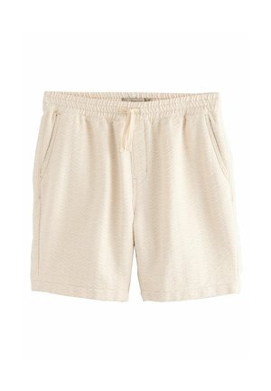 REGULAR FIT - DRAWSTRING WAIST ZIG-ZAG PATTERN - Shorts - ecru