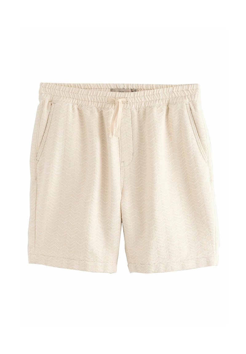 Next REGULAR FIT - DRAWSTRING WAIST ZIG-ZAG PATTERN - Short - ecru