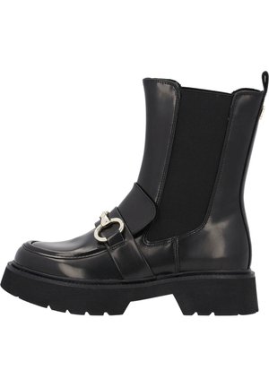 Platform ankle boots - black brush