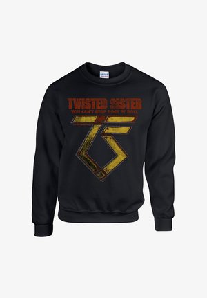 Sort sweatshirt med et grafisk design med "Twisted Sister" i slidt rød og et gult, stiliseret logo. Materiale i bomuldsblanding.