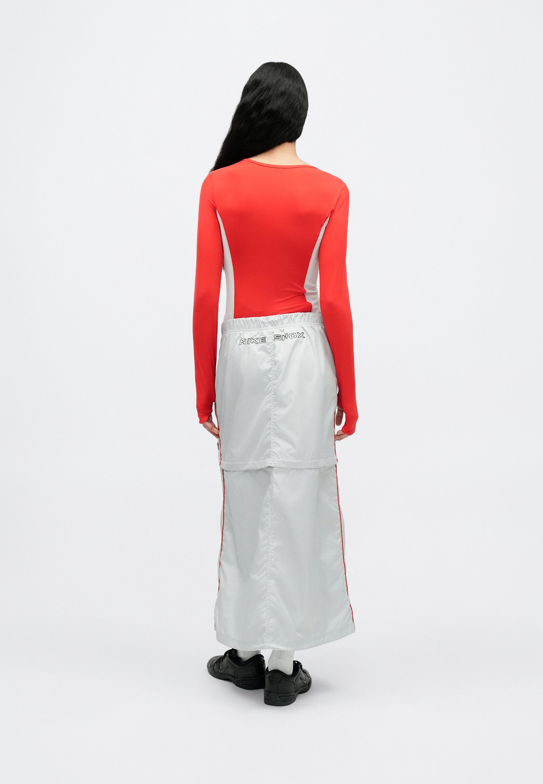 Nike Sportswear ZIP OFF SKIRT SHOX - Minifalda - grey fog/gris