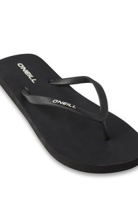 Schwarze Flip-Flops mit strukturiertem Gummi-Fußbett und dünnen Gummi-Riemen. Enthält das "ONEILL"-Logo auf dem Fußbett und den Riemen.