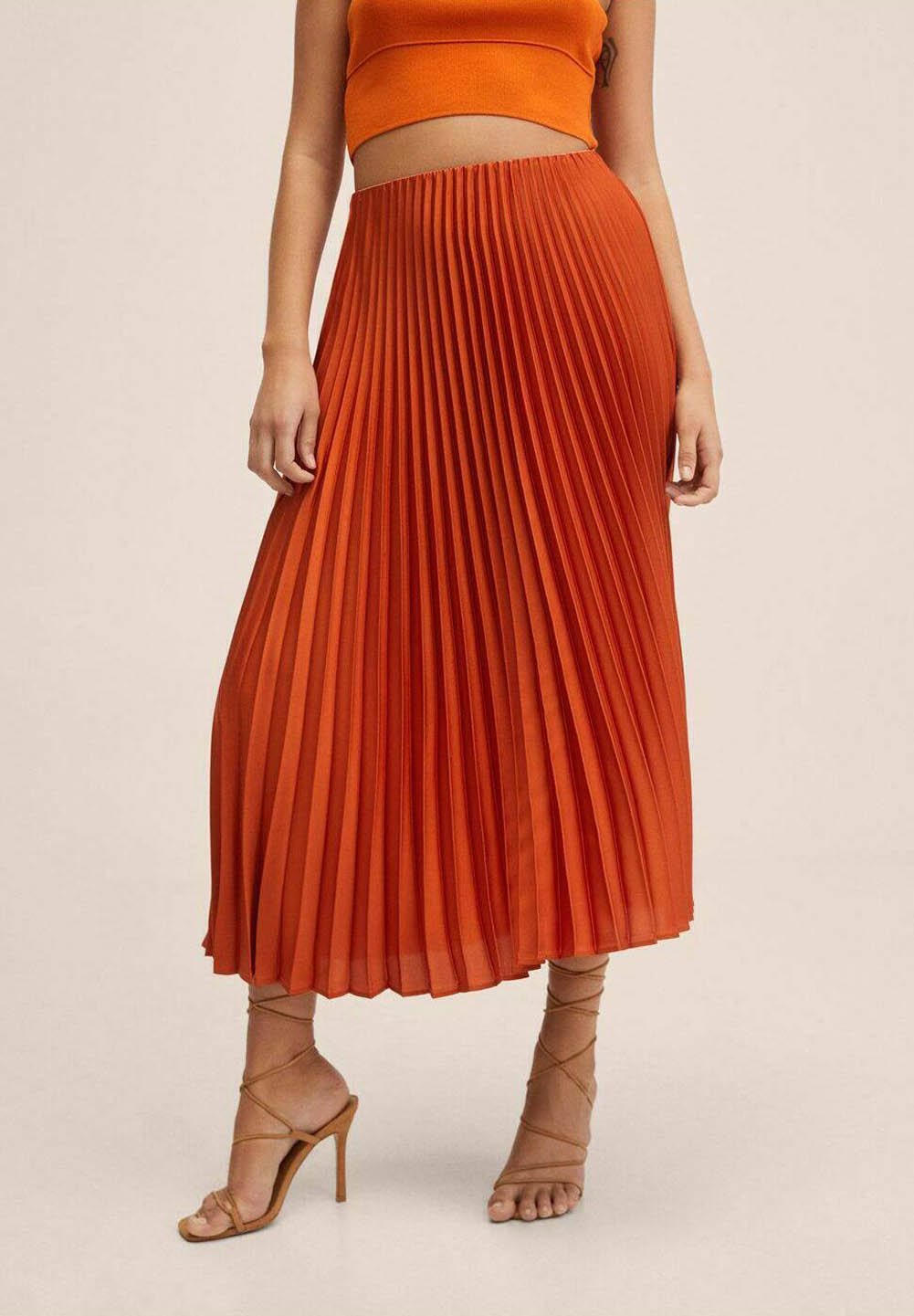 Mango - Falda acampanada - oranje/naranja - Zalando.es