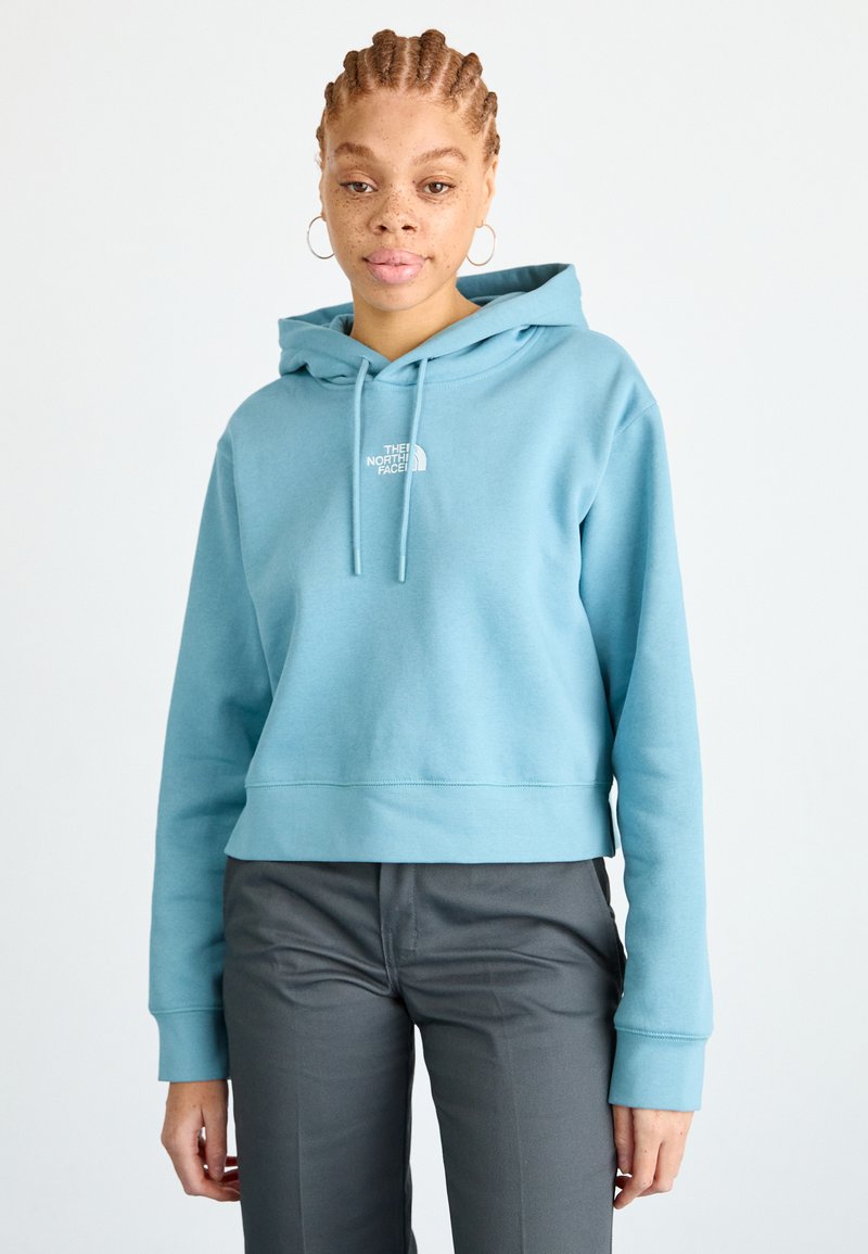 The North Face ESSENTIAL CROP HOODIE - Melegítőfelső - algae blue