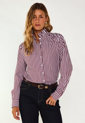 DOUCE BL RAYURE - Chemisier - bordeaux