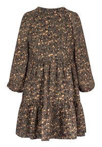 happy girls GEMUSTERTES MIT TRANSPARENTEM ÄRMEL - Denní šaty - olive