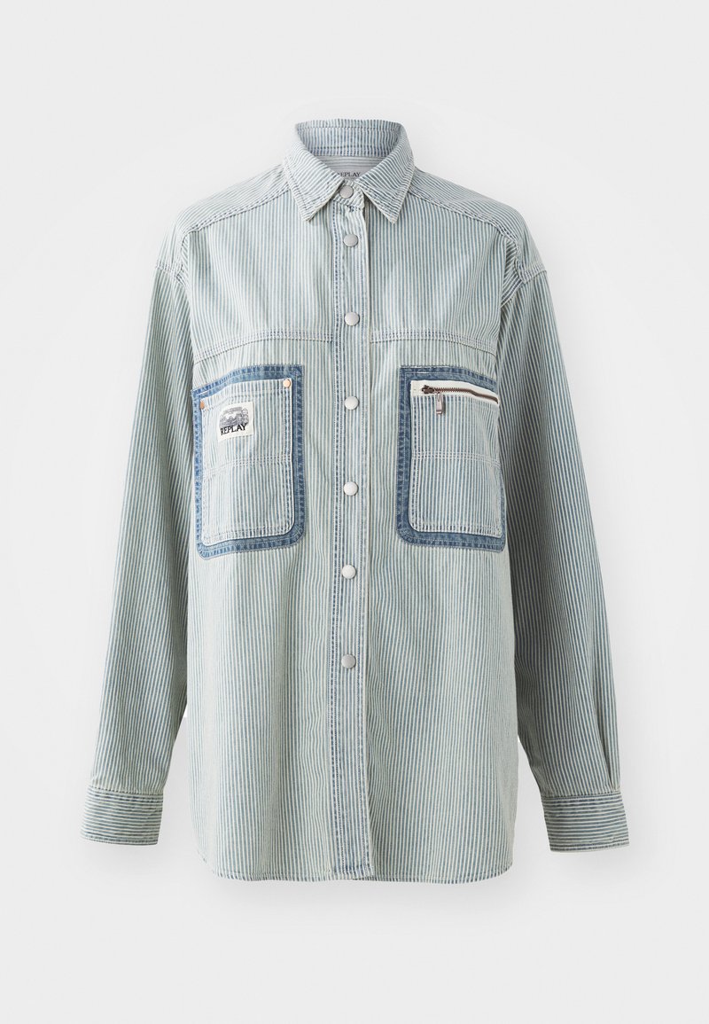 Replay Overhemdblouse blauw denim/bluedenim
