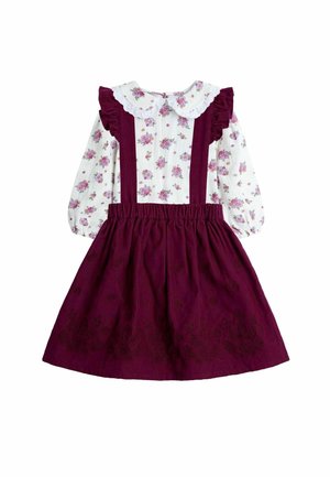 REGULAR FIT EMBROIDERED SET   - A-vonalú szoknya - burgundy