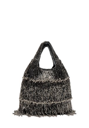 FRINGED WITH BEADS - Borsa a mano - metallic grey